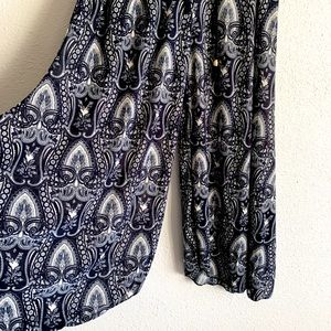 Blue paisley BOHO pants